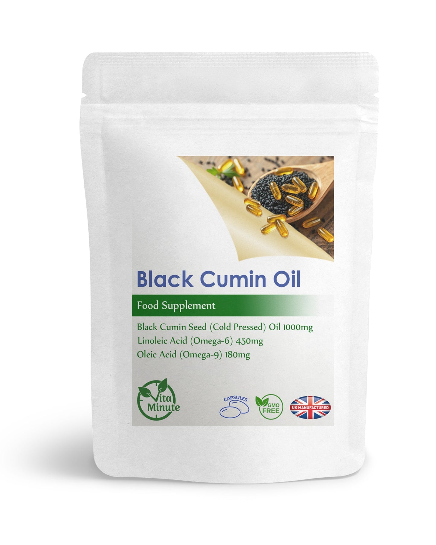 Black Cumin Seed Oil 1000mg Softgel Cold Pressed Capsules