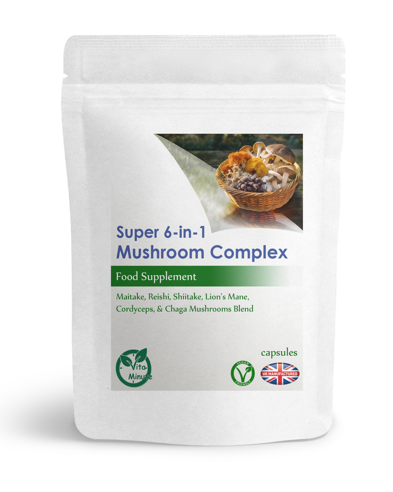 Mushroom 6-in-1 Complex Maitake, Lions Mane, Cordyceps, Chaga, Shiitake Capsules