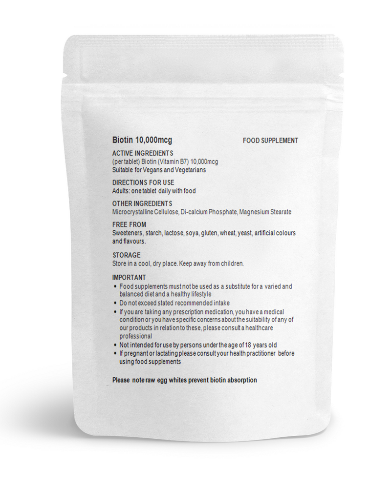Vitamin B7 (Biotin) 10000mcg Tablets