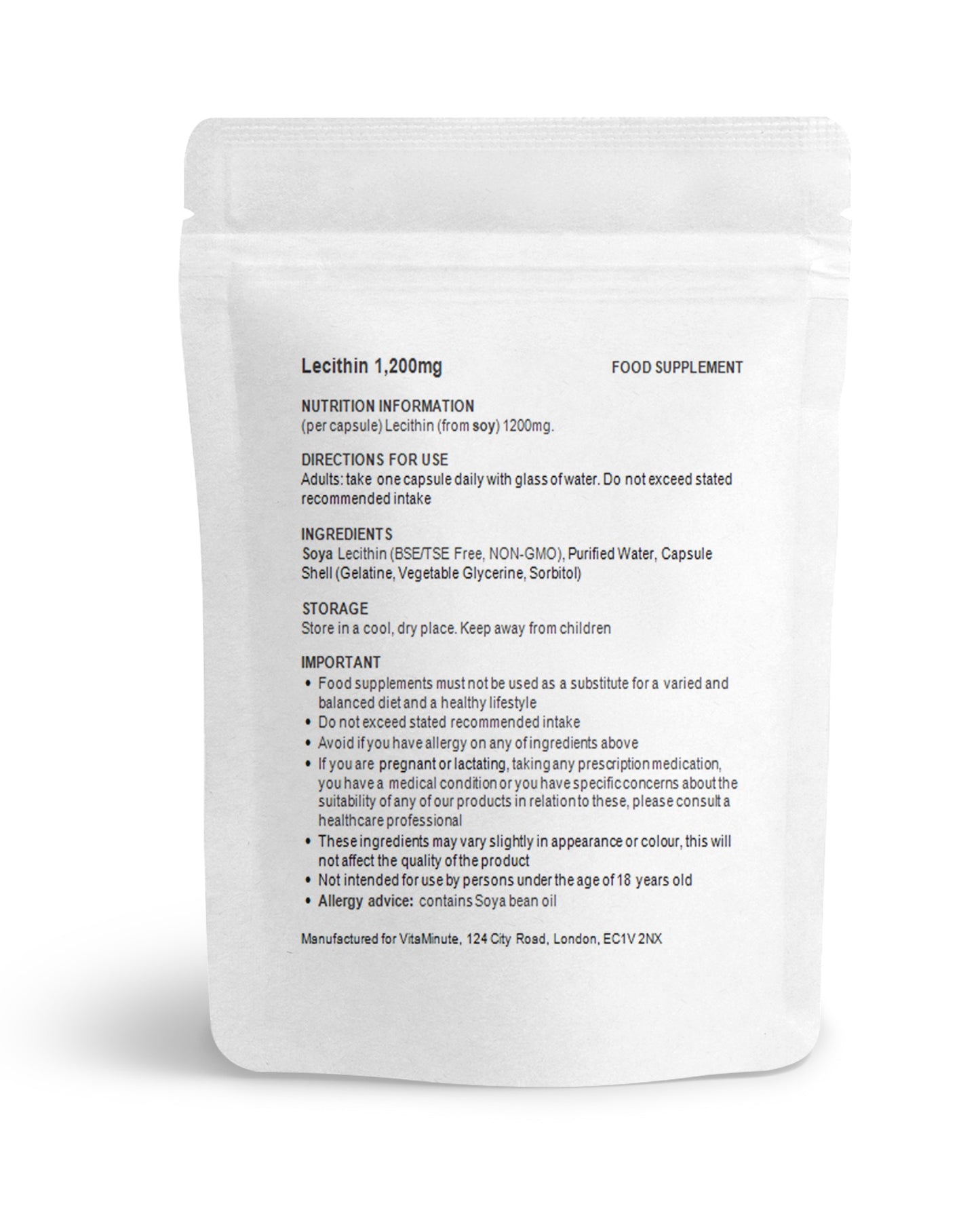Soya Lecithin 1200mg Softgel Capsules