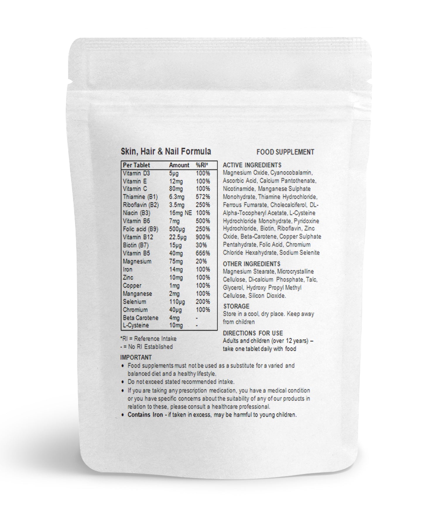 One-A-Day Skin Nails and Hair Formula Tablets