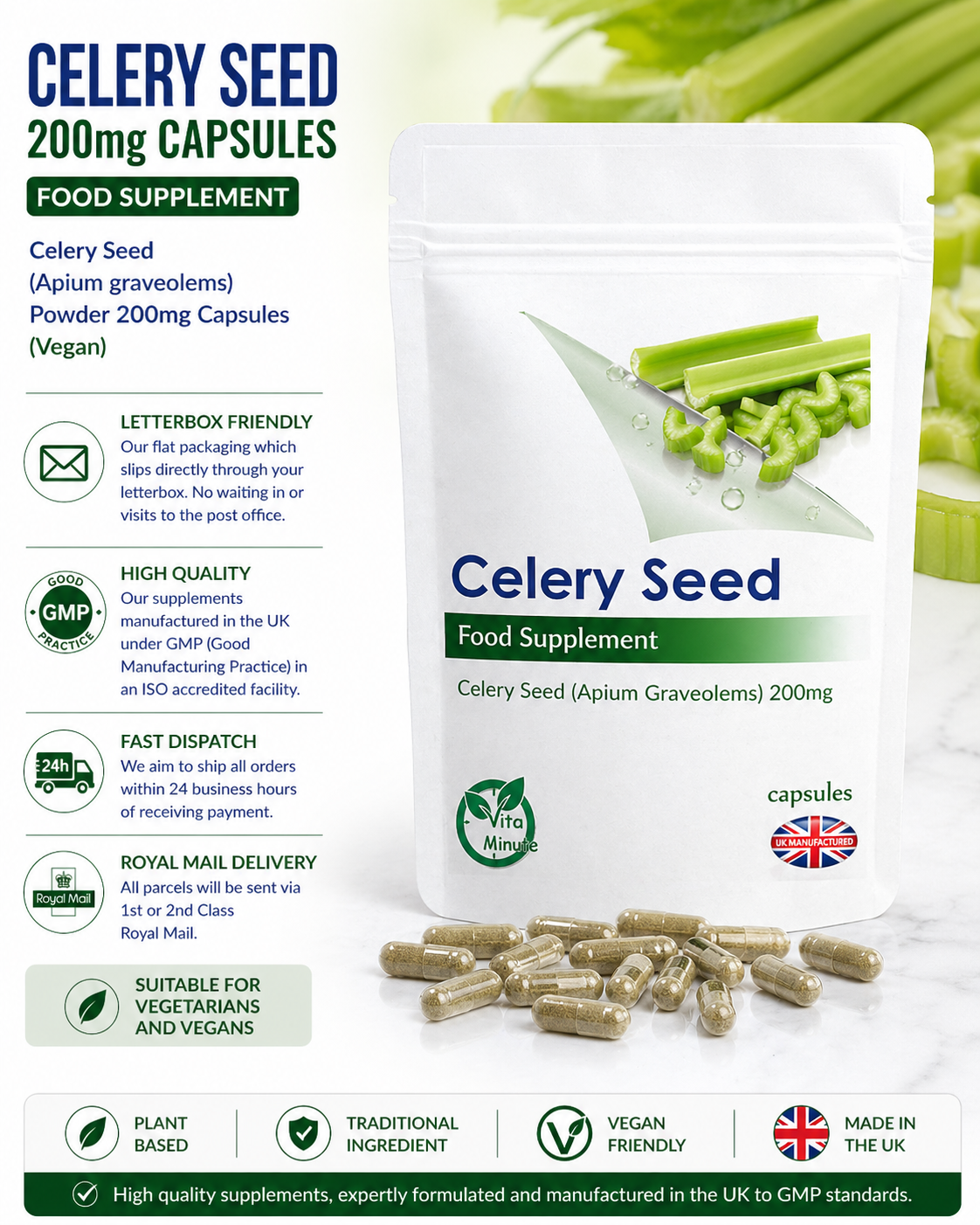 Celery Seed 200mg Capsules product information
