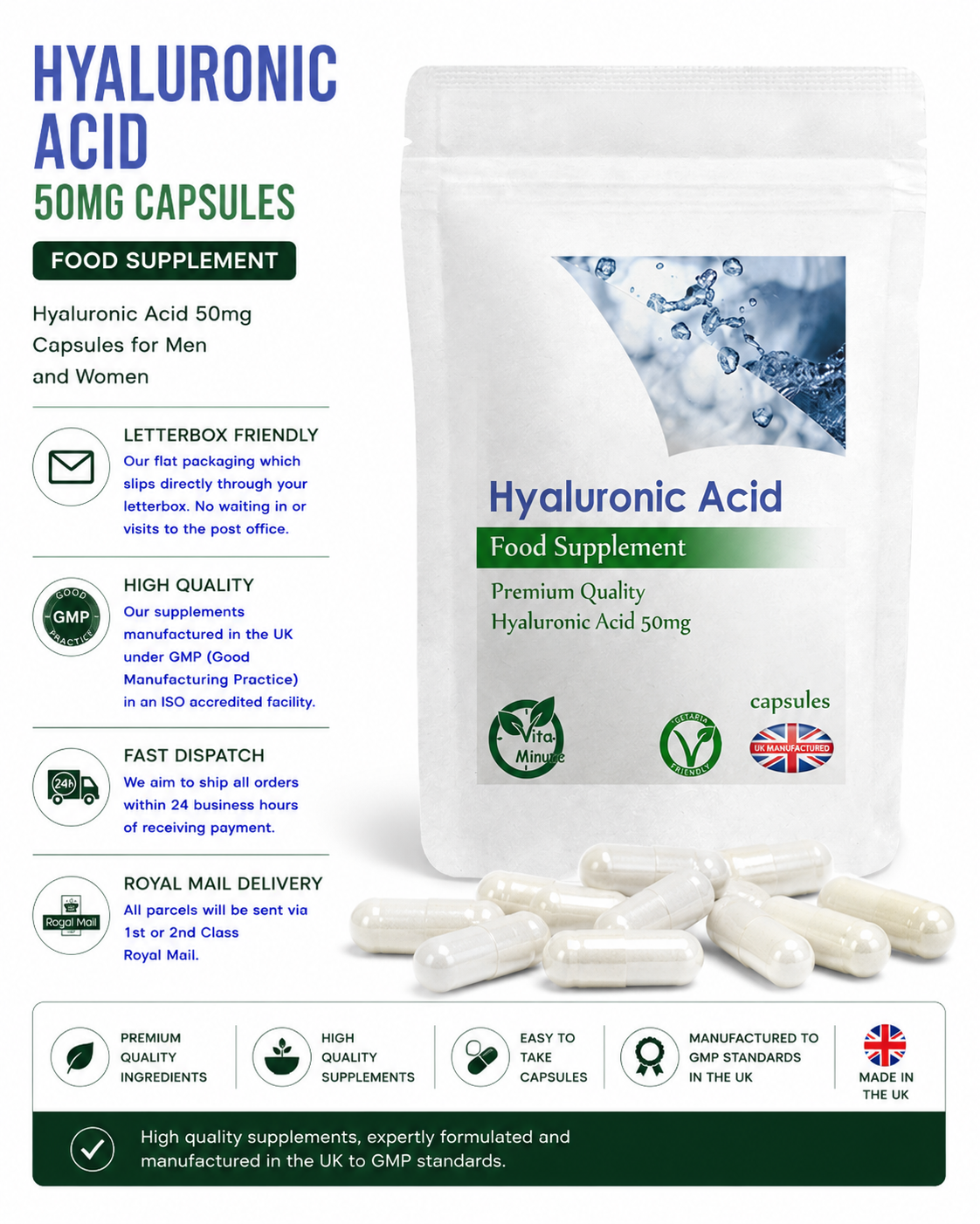 Hyaluronic Acid 50mg Capsules product information