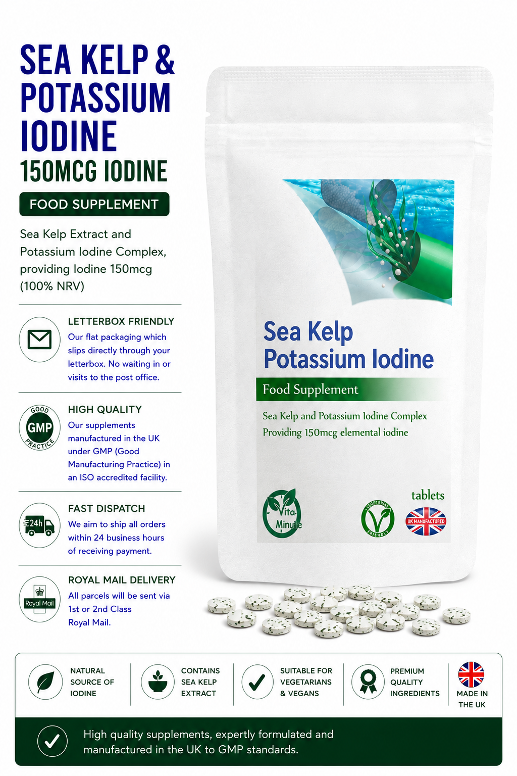 Sea Kelp and Potassium Iodine Complex Tablets product information