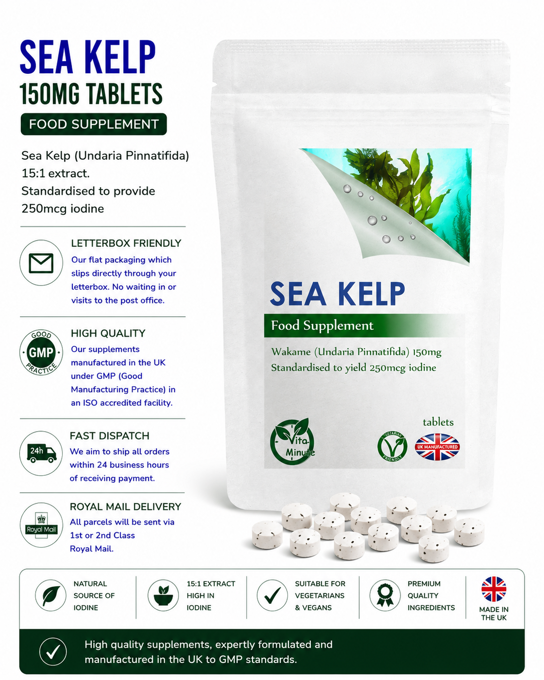 Sea Kelp 150mg Tablets product information