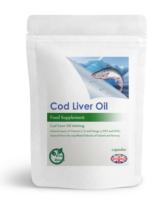 Cod Liver Oil Capsules 1000mg Omega-3 Rich