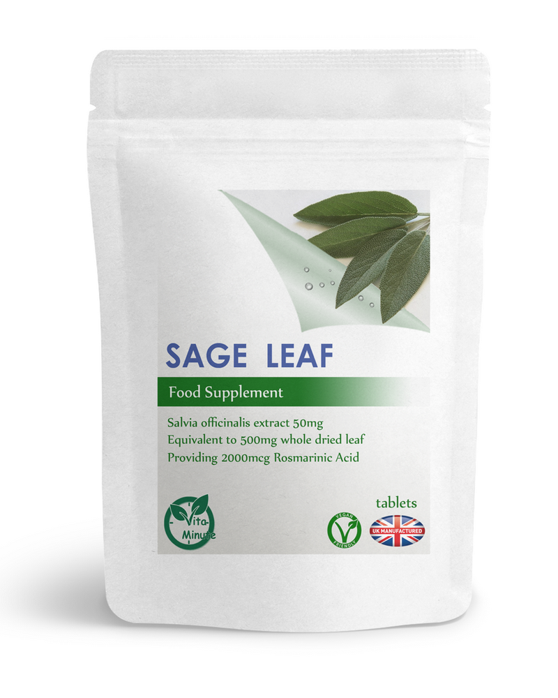 Sage Leaf 500mg (2000mcg Rosmarinic Acid) Tablets