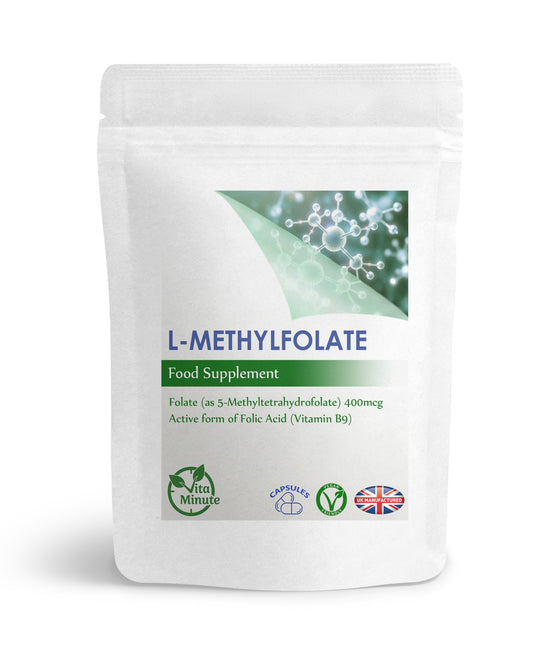 VitaMinute L-Methylfolate 400mcg capsules - front packaging