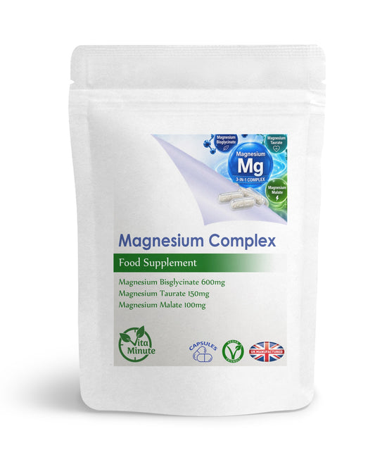 VitaMinute Magnesium Complex 3-in-1 vegan capsules – front packaging