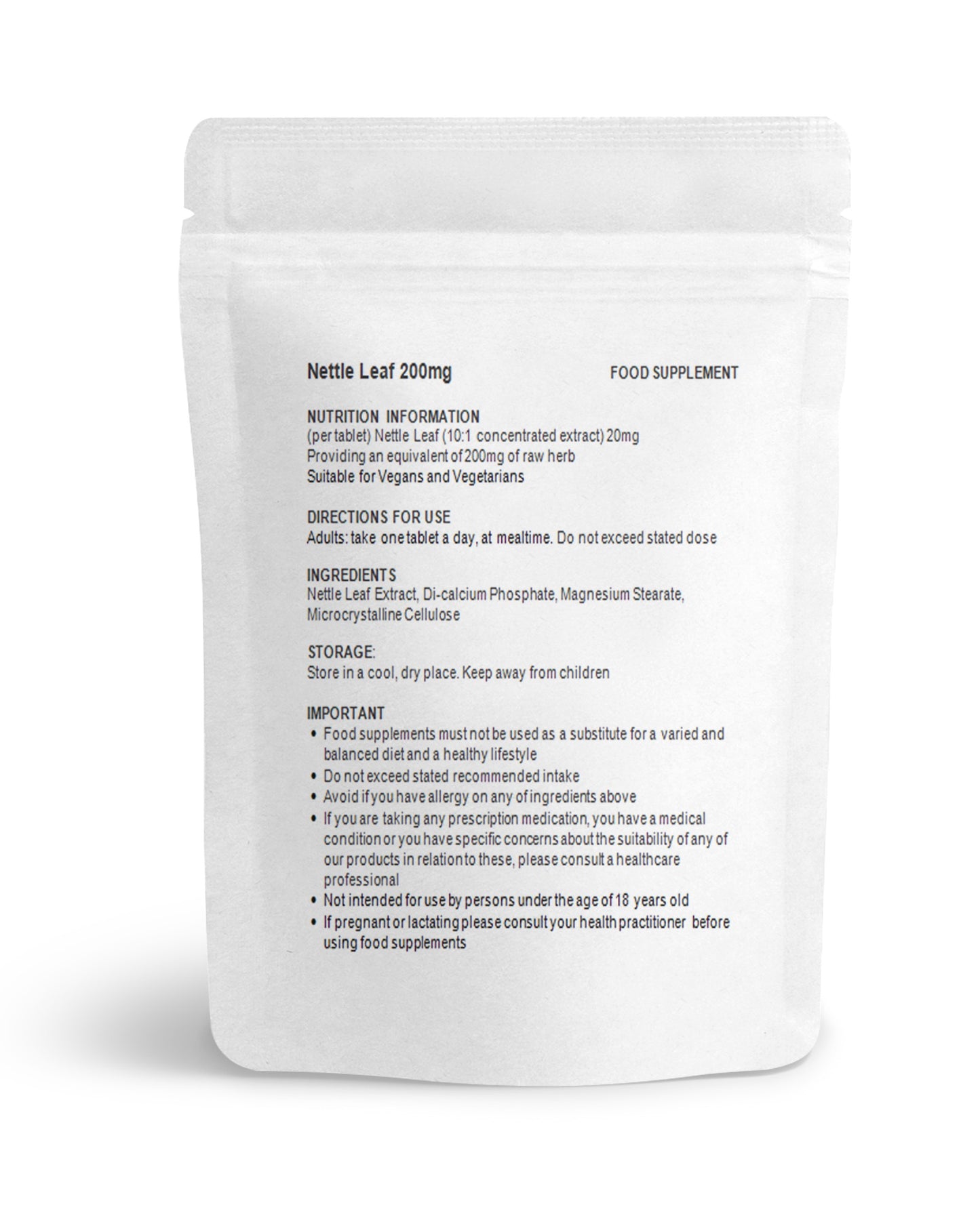 Nettle Leaf 200mg Tablets