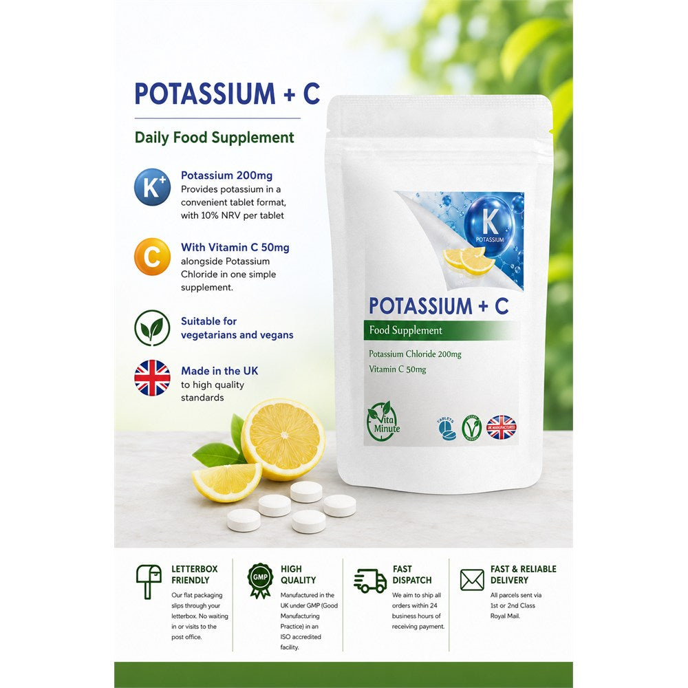 VitaMinute Potassium 200mg with Vitamin C 50mg Tablets image 3