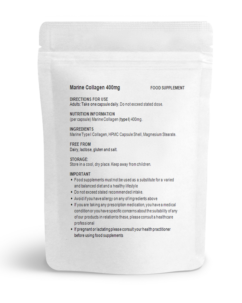 Marine Collagen (Type I) 400mg Capsules