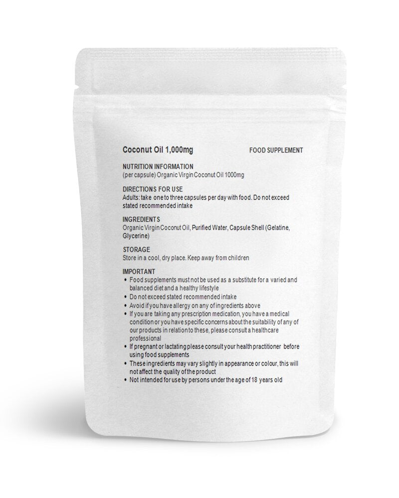 Coconut Virgin Oil 1000mg Capsules