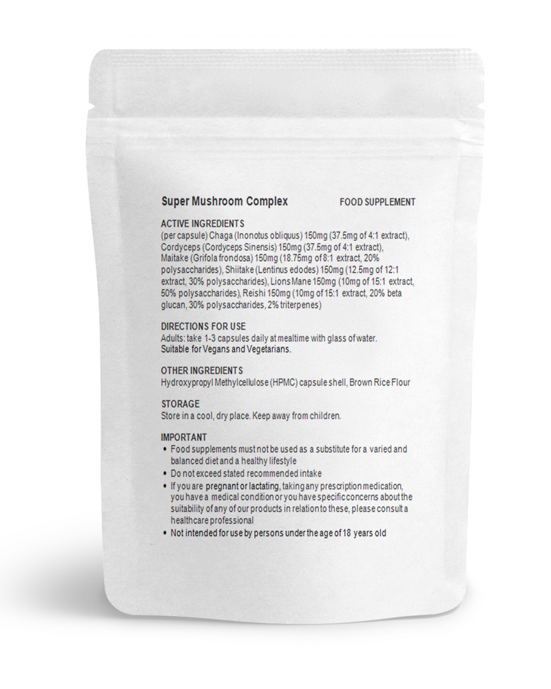 Mushroom 6-in-1 Complex Maitake, Lions Mane, Cordyceps, Chaga, Shiitake Capsules